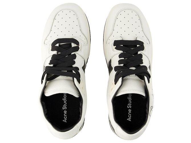 08Scarpe da ginnastica sthlm Low Pop M - Acne Studios - Pelle - Bianco/Black - vista 4