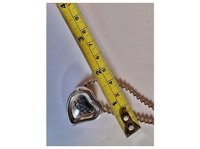 Yves Saint Laurent Collana in argento vintage Love - vista 11