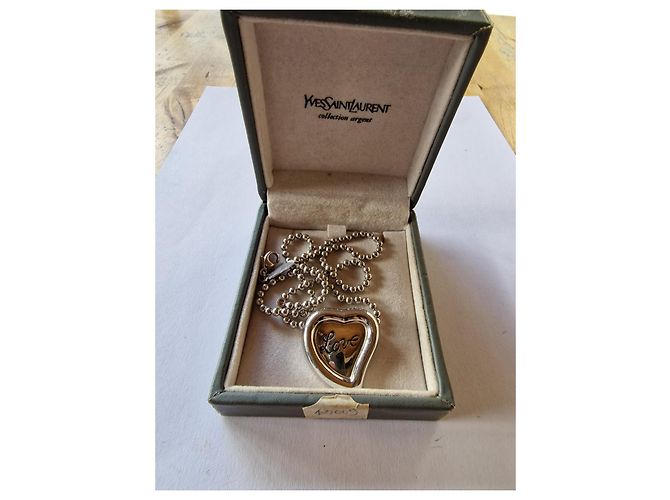 Yves Saint Laurent Collana in argento vintage Love - vista 13