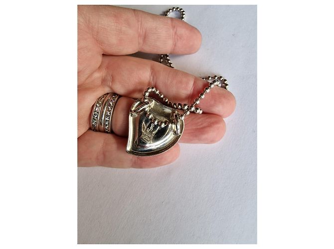 Yves Saint Laurent Collana in argento vintage Love - vista 3