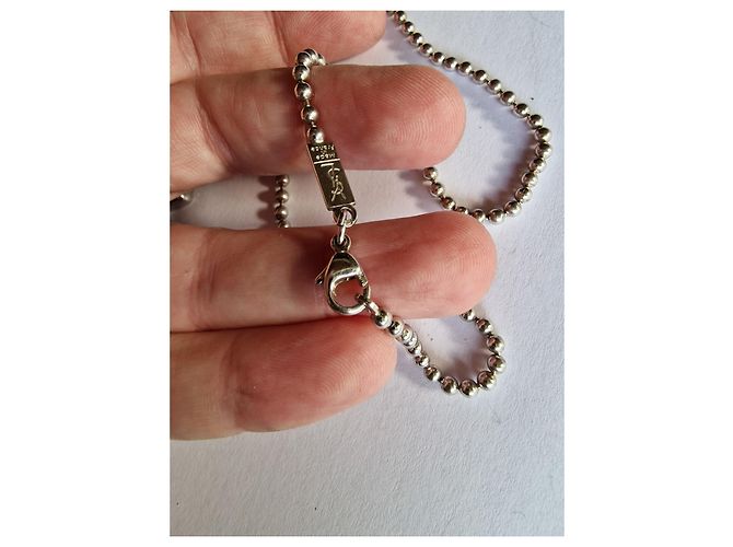 Yves Saint Laurent Collana in argento vintage Love - vista 6
