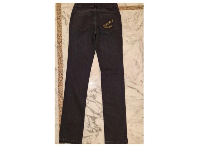 Versace Young Hose Marineblau Baumwolle - Ansicht 2