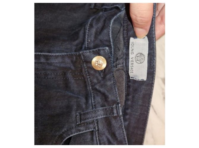 Versace Young Hose Marineblau Baumwolle - Ansicht 3