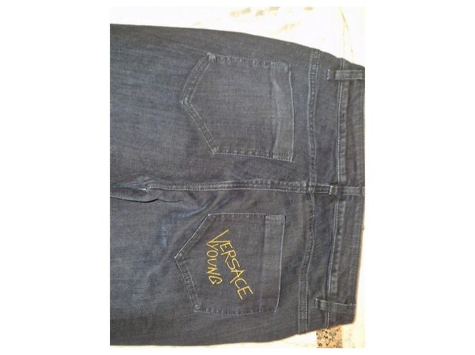 Versace Young Hose Marineblau Baumwolle - Ansicht 5