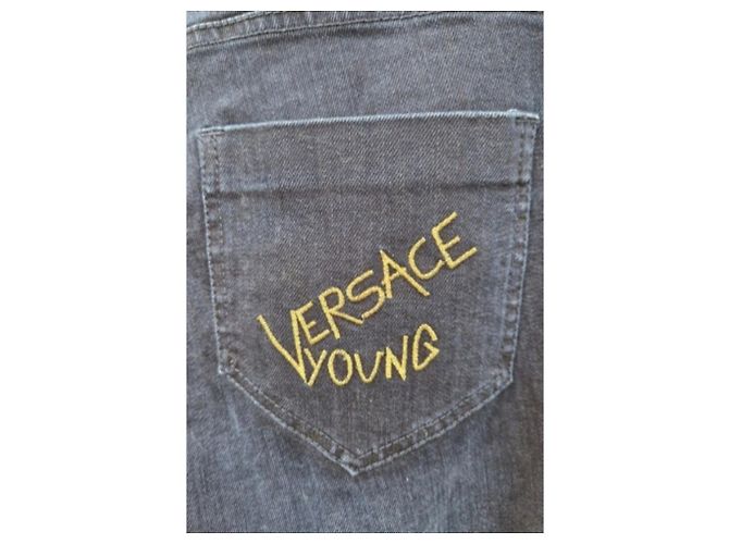 Versace Young Hose Marineblau Baumwolle - Ansicht 9