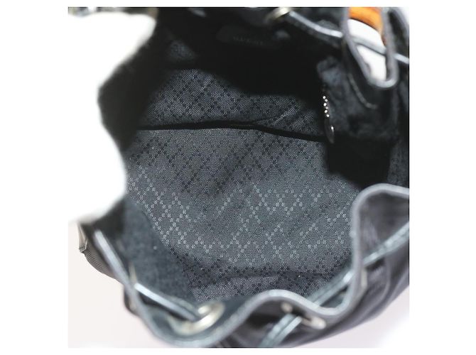 Bamboo Borsa a tracolla in bambù GUCCI Nylon 2modo Black Auth bs9976 Nero - vista 10