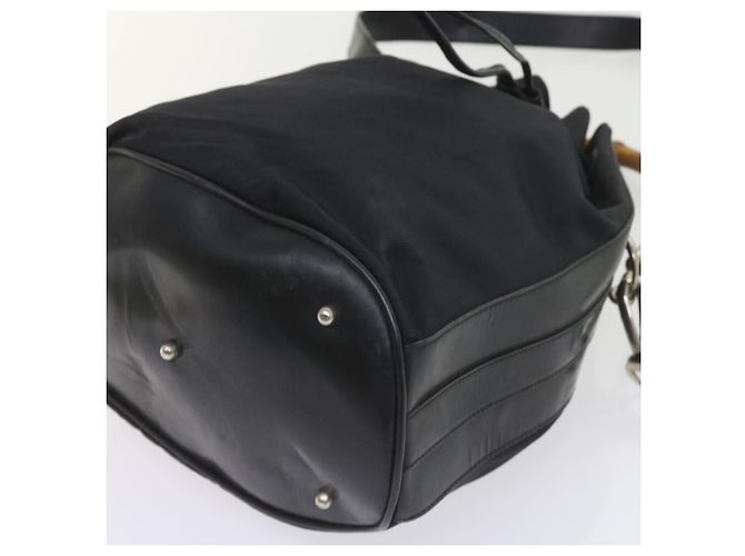 Bamboo Borsa a tracolla in bambù GUCCI Nylon 2modo Black Auth bs9976 Nero - vista 16