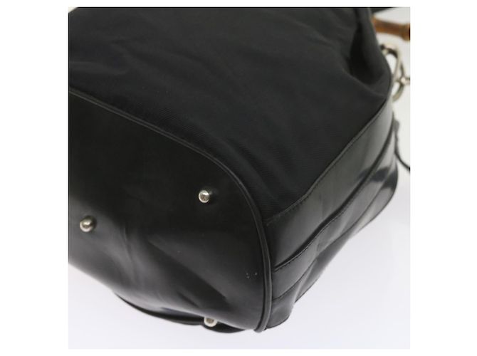 Bamboo Borsa a tracolla in bambù GUCCI Nylon 2modo Black Auth bs9976 Nero - vista 18