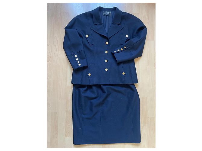 Completo gonna Chanel blu navy taglia 46 - vista 3