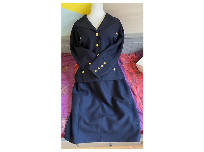 Completo gonna Chanel blu navy taglia 46 - vista 9