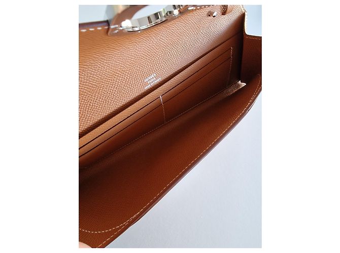 Hermès Portafoglio Borsa LINK ANCHOR CHAIN TO GO Cammello - vista 5