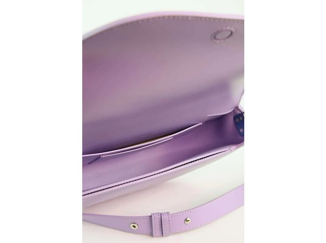 Burberry Borsa a Spalla Olympia in Pelle Porpora - vista 4