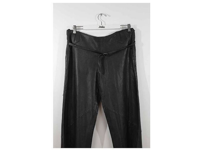 Hermès pantalones anchos de cuero Negro - vista 2