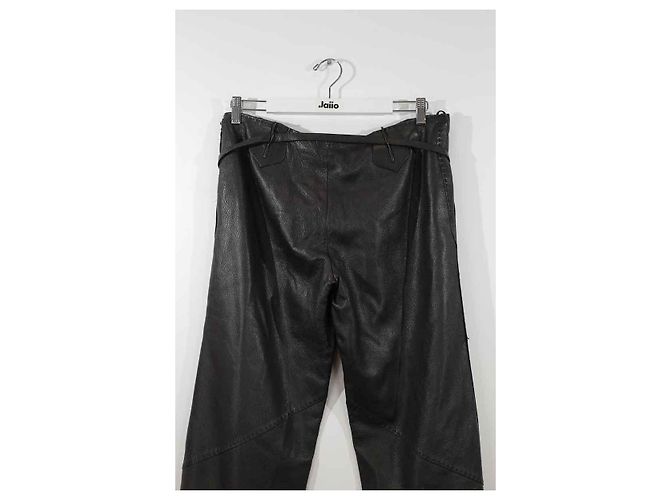 Hermès pantalones anchos de cuero Negro - vista 4