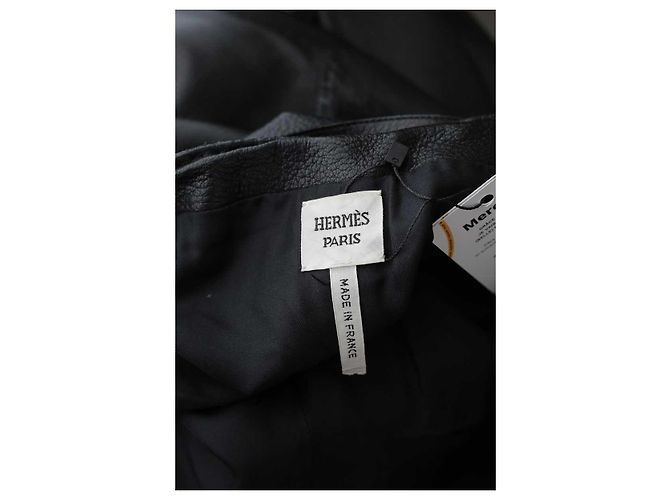 Hermès pantalones anchos de cuero Negro - vista 5