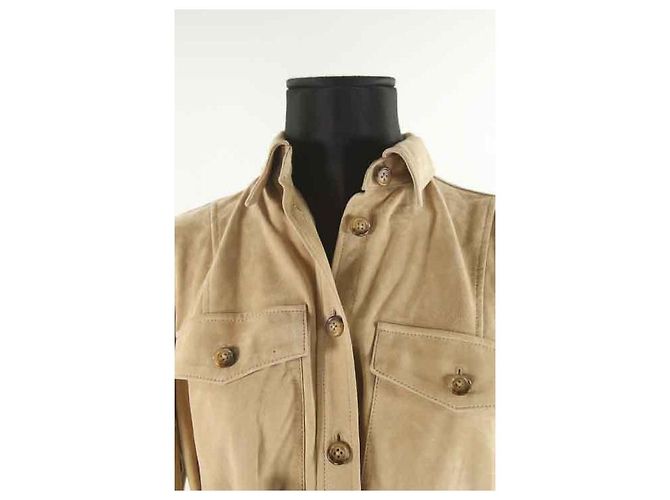Ralph Lauren Lederjacke Beige - Ansicht 4