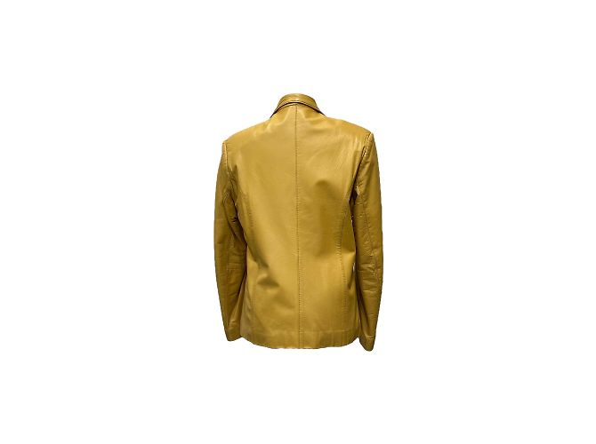 Versace Veste en cuir jaune M - vue 3