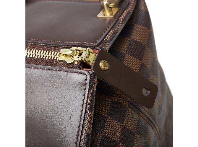 Borsa da viaggio marrone Louis Vuitton Damier Ebene Greenwich PM - vista 9