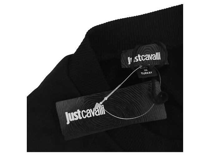 Just Cavalli FELPA CON FRANGE ARGENTO Nero - vista 5