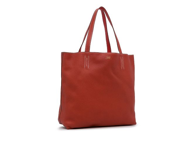 Double sens Hermès Rosso Hermes Clemence foderato Sens 36 Tote bag - vista 2