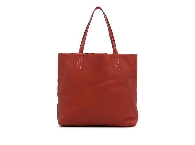 Double sens Hermès Rosso Hermes Clemence foderato Sens 36 Tote bag - vista 3
