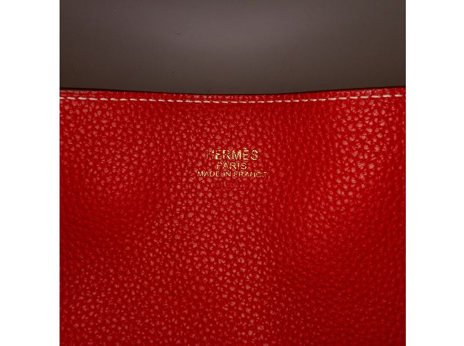 Double sens Hermès Rosso Hermes Clemence foderato Sens 36 Tote bag - vista 7