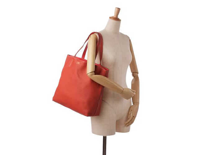 Double sens Hermès Rosso Hermes Clemence foderato Sens 36 Tote bag - vista 8