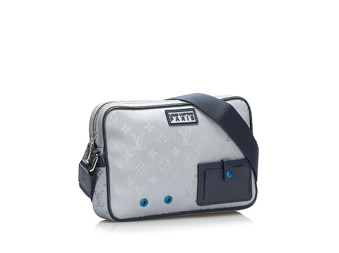 Borsa a tracolla Louis Vuitton Monogram Satellite Alpha Messenger grigia - vista 2
