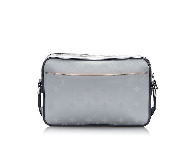 Borsa a tracolla Louis Vuitton Monogram Satellite Alpha Messenger grigia - vista 3