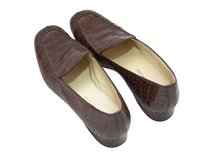 Mocassini Luciano Barbera Coccodrillo Marrone Taglia 37 - vista 3