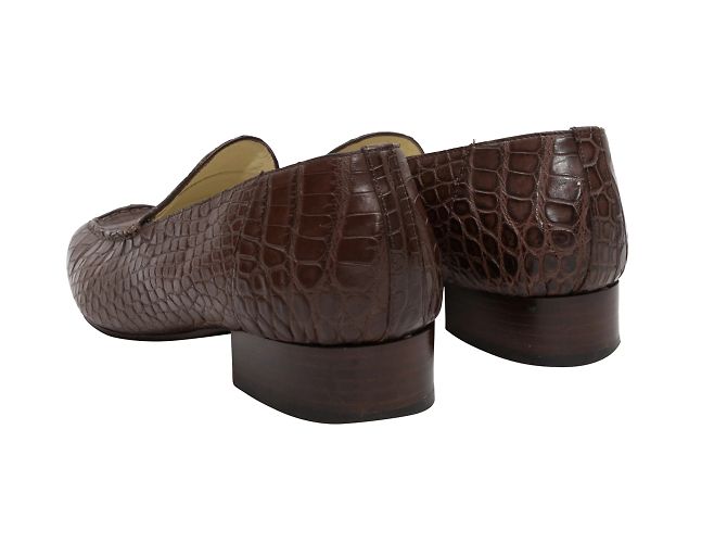 Mocassini Luciano Barbera Coccodrillo Marrone Taglia 37 - vista 4