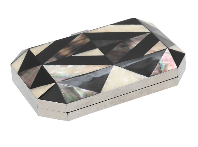 Rafe New York Black & White Rafe Shell Geometric Hard Clutch - view 4