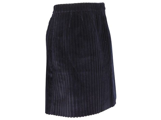 Minifalda acampanada de pana de algodón azul marino Red Valentino - vista 3