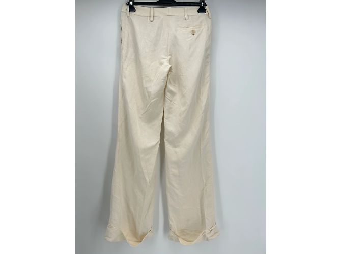 Autre Marque Pantalones AYA MUSE T.International S Lino Beige - vista 2