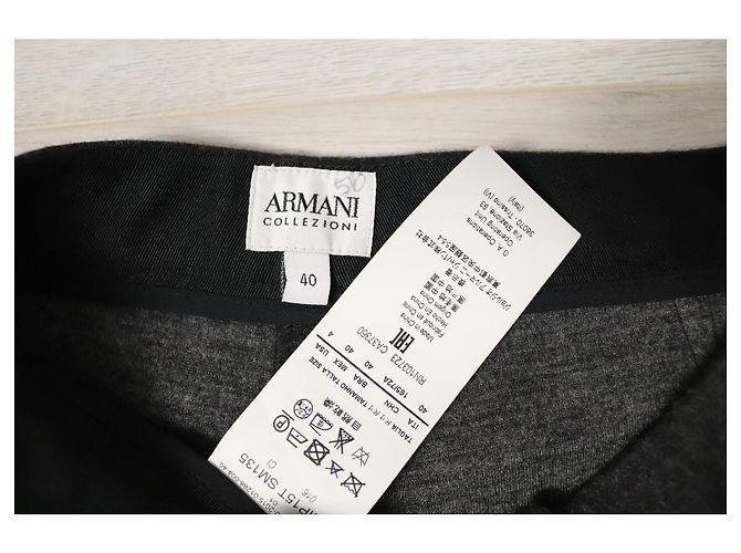 Calça Armani Collezioni de Lã Cinza - vista 3
