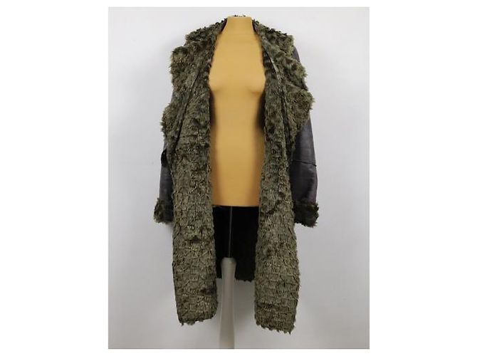 Abrigo Armani Jeans de piel de oveja sintética gris L - vista 3
