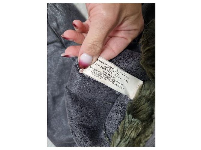 Abrigo Armani Jeans de piel de oveja sintética gris L - vista 5