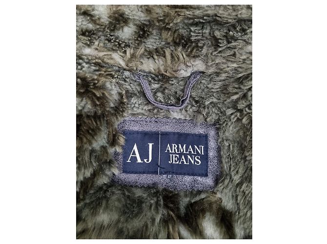 Abrigo Armani Jeans de piel de oveja sintética gris L - vista 7