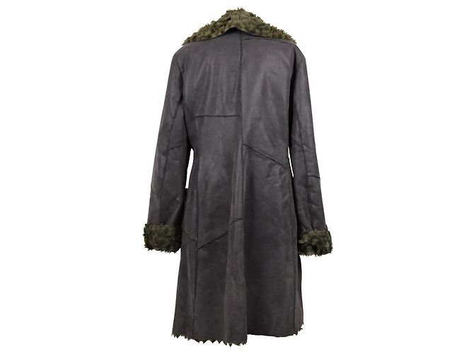 Abrigo Armani Jeans de piel de oveja sintética gris L - vista 2