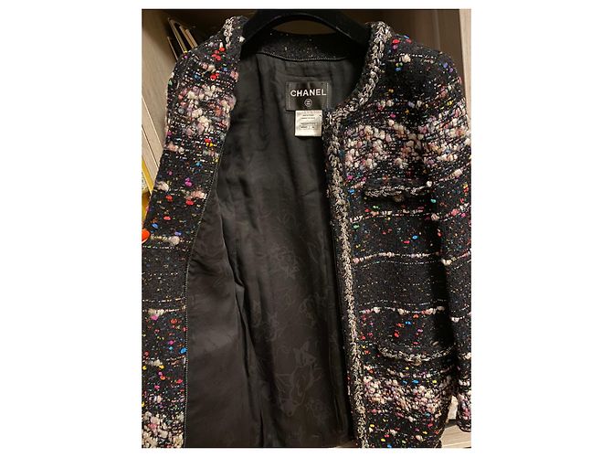 Chanel Supermarket Collection Tweed Jacke Schwarz Bunt - Ansicht 2