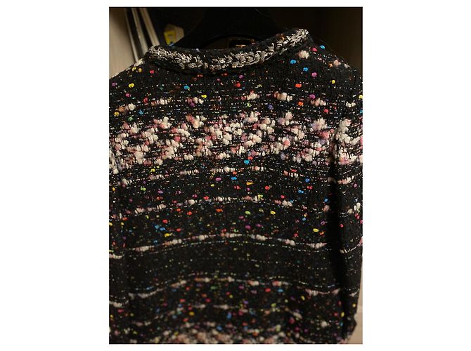 Chanel Supermarket Collection Tweed Jacke Schwarz Bunt - Ansicht 4
