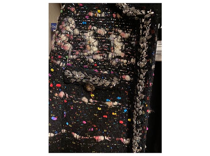 Chanel Supermarket Collection Tweed Jacke Schwarz Bunt - Ansicht 5