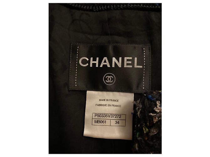 Chanel Supermarket Collection Tweed Jacke Schwarz Bunt - Ansicht 6