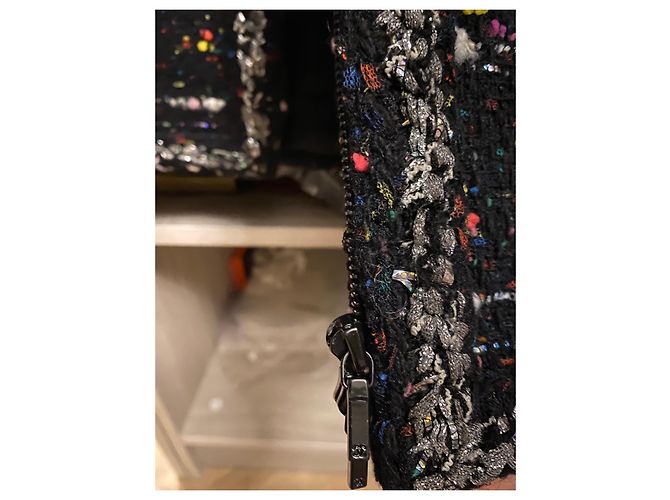 Chanel Supermarket Collection Tweed Jacke Schwarz Bunt - Ansicht 9