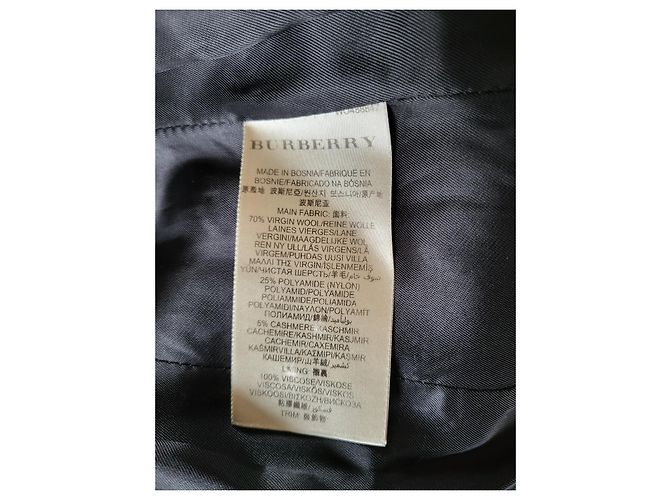 Gabardina Burberry Brit de lana negra Negro - vista 7