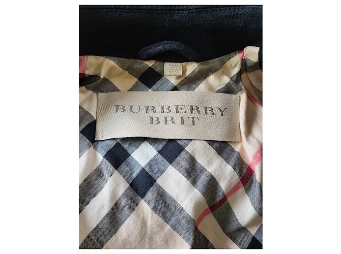 Gabardina Burberry Brit de lana negra Negro - vista 8
