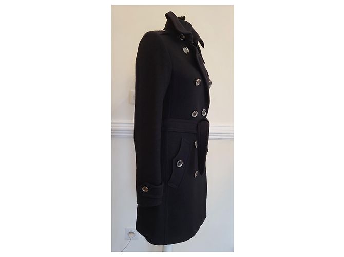 Gabardina Burberry Brit de lana negra Negro - vista 3