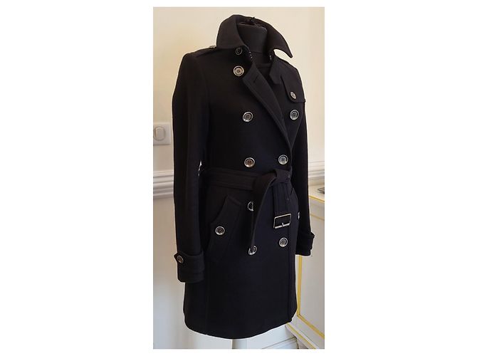 Gabardina Burberry Brit de lana negra Negro - vista 4