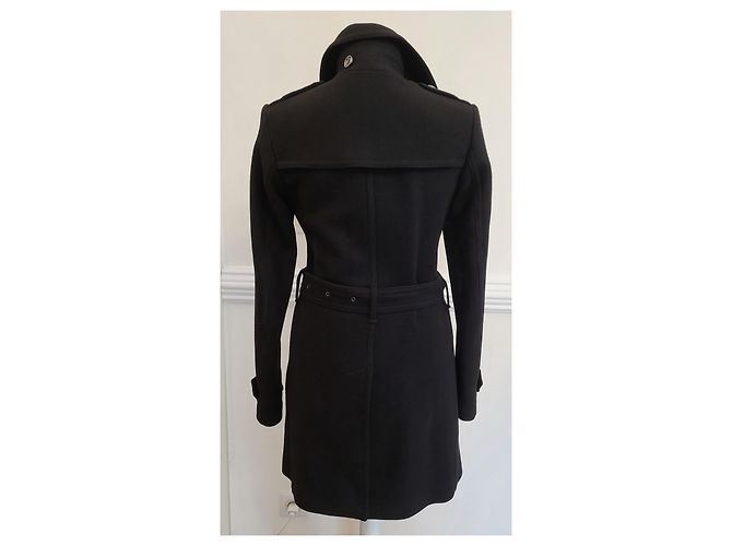 Gabardina Burberry Brit de lana negra Negro - vista 2