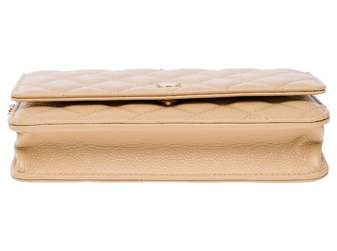 Sac CHANEL Wallet on Chain en Cuir Beige - 101576 - vue 10